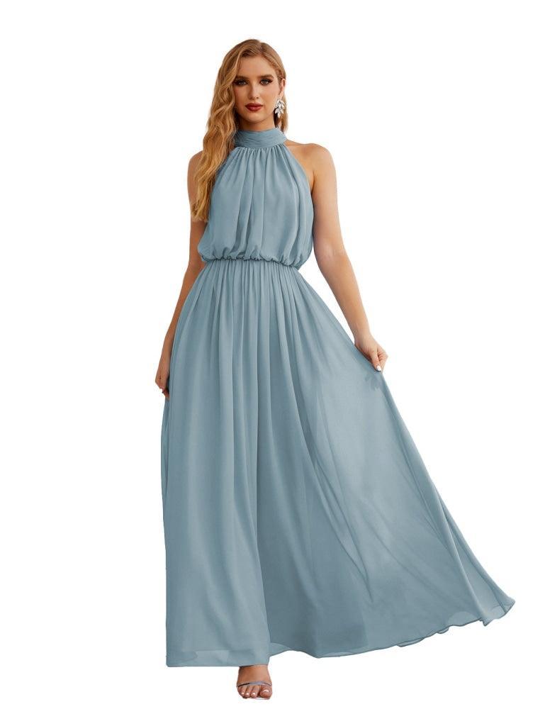 Baoleely  High Neck Chiffon Bridesmaid Dresses Long Evening Dresses Formal Evening Party Prom Gowns 28027