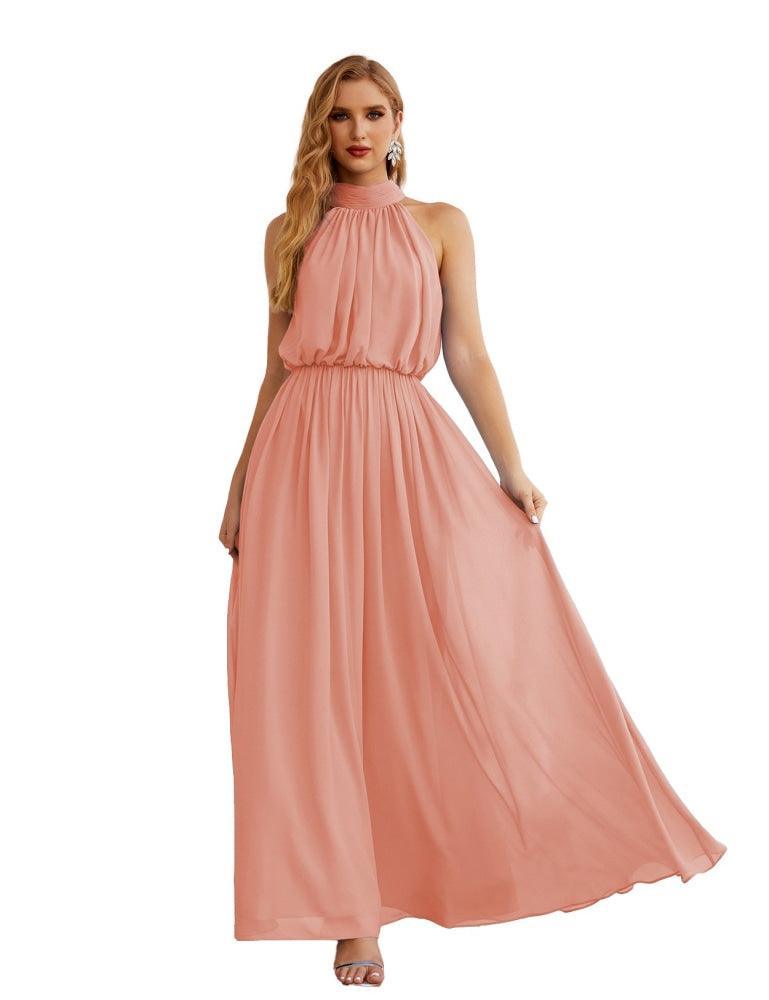 Baoleely  High Neck Chiffon Bridesmaid Dresses Long Evening Dresses Formal Evening Party Prom Gowns 28027