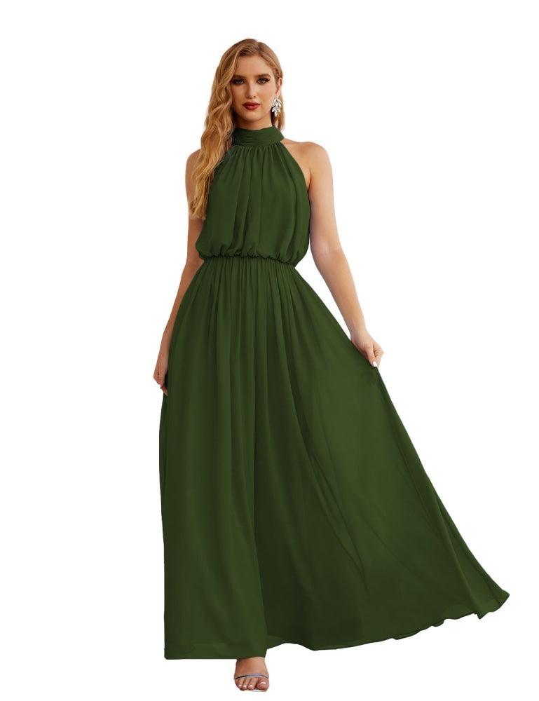 Baoleely  High Neck Chiffon Bridesmaid Dresses Long Evening Dresses Formal Evening Party Prom Gowns 28027