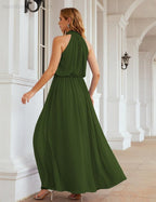 Baoleely  High Neck Chiffon Bridesmaid Dresses Long Evening Dresses Formal Evening Party Prom Gowns 28027