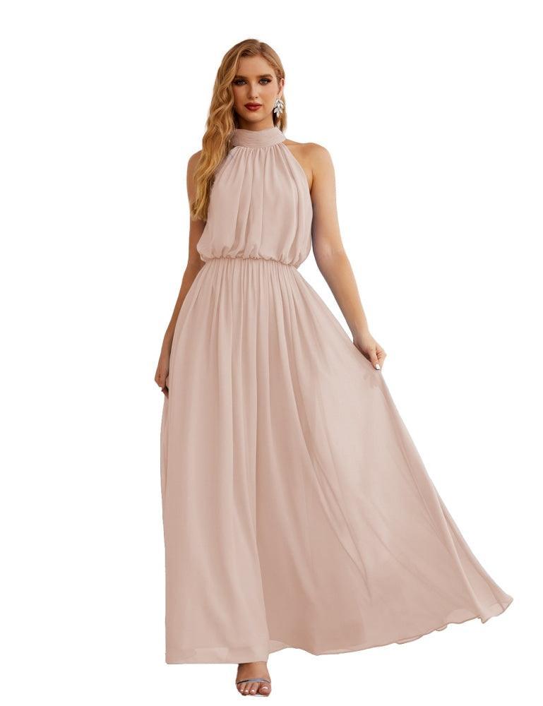 Baoleely  High Neck Chiffon Bridesmaid Dresses Long Evening Dresses Formal Evening Party Prom Gowns 28027