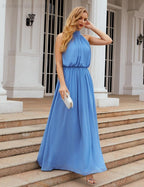 Baoleely  High Neck Chiffon Bridesmaid Dresses Long Evening Dresses Formal Evening Party Prom Gowns 28027