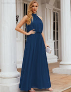 Baoleely  High Neck Chiffon Bridesmaid Dresses Long Evening Dresses Formal Evening Party Prom Gowns 28027