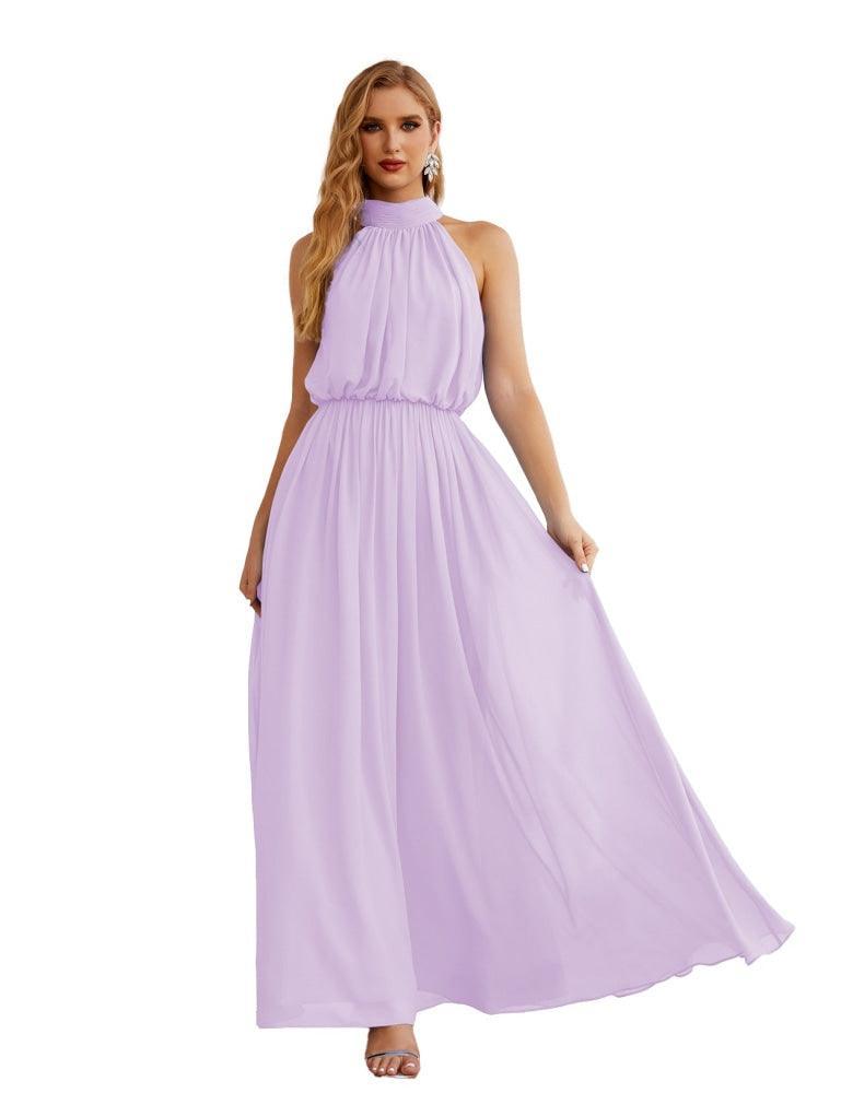 Baoleely  High Neck Chiffon Bridesmaid Dresses Long Evening Dresses Formal Evening Party Prom Gowns 28027