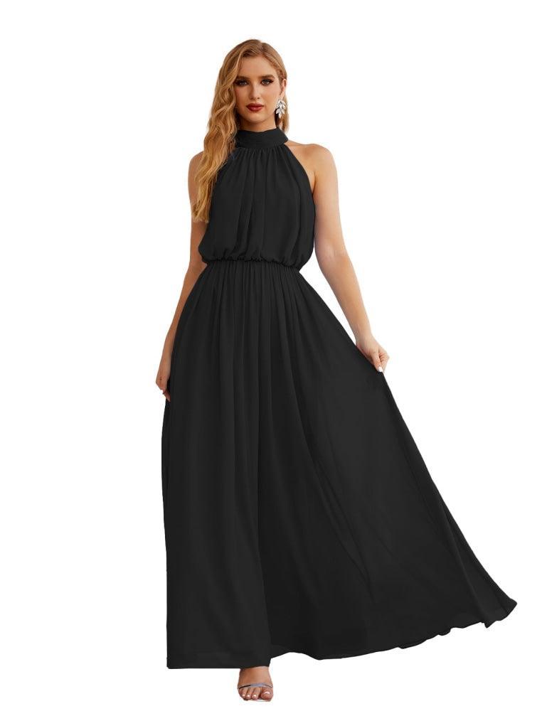 Baoleely  High Neck Chiffon Bridesmaid Dresses Long Evening Dresses Formal Evening Party Prom Gowns 28027