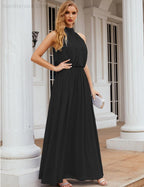 Baoleely  High Neck Chiffon Bridesmaid Dresses Long Evening Dresses Formal Evening Party Prom Gowns 28027