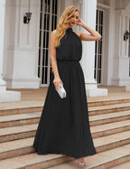 Baoleely  High Neck Chiffon Bridesmaid Dresses Long Evening Dresses Formal Evening Party Prom Gowns 28027