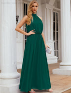 Baoleely  High Neck Chiffon Bridesmaid Dresses Long Evening Dresses Formal Evening Party Prom Gowns 28027
