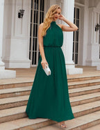 Baoleely  High Neck Chiffon Bridesmaid Dresses Long Evening Dresses Formal Evening Party Prom Gowns 28027