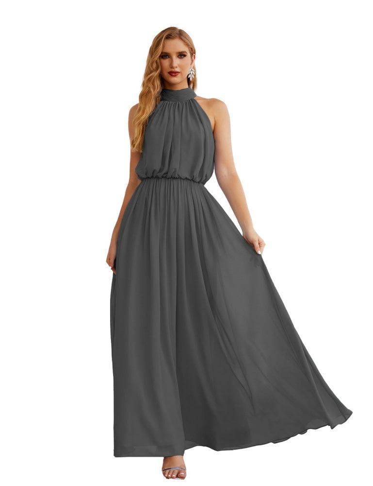 Baoleely  High Neck Chiffon Bridesmaid Dresses Long Evening Dresses Formal Evening Party Prom Gowns 28027