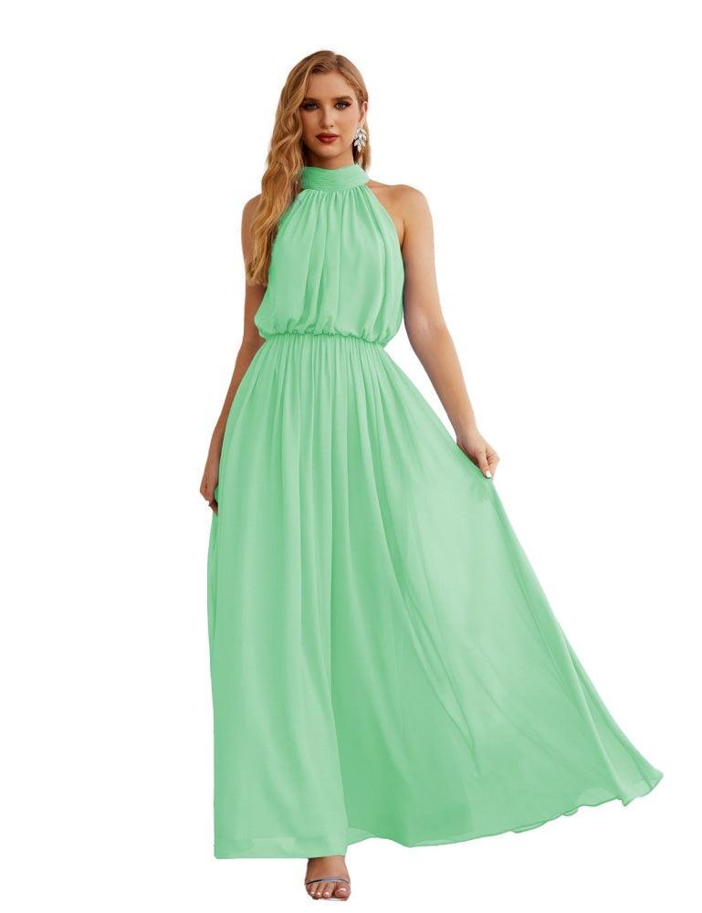 Baoleely  High Neck Chiffon Bridesmaid Dresses Long Evening Dresses Formal Evening Party Prom Gowns 28027