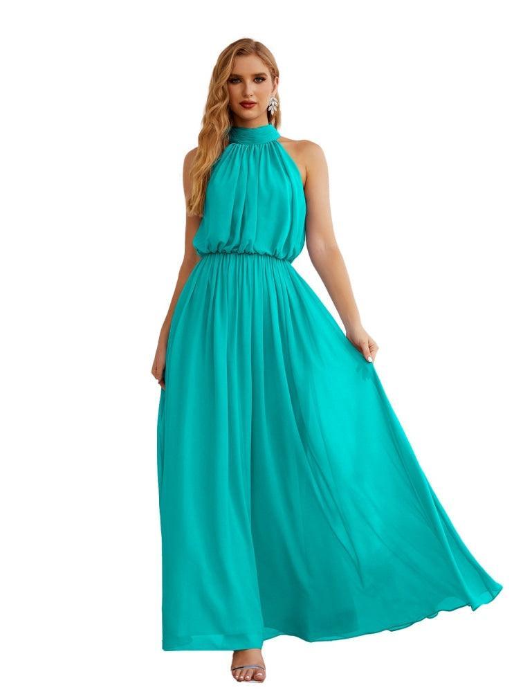 Baoleely  High Neck Chiffon Bridesmaid Dresses Long Evening Dresses Formal Evening Party Prom Gowns 28027