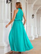 Baoleely  High Neck Chiffon Bridesmaid Dresses Long Evening Dresses Formal Evening Party Prom Gowns 28027