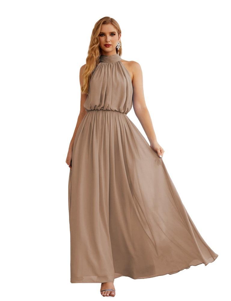 Baoleely  High Neck Chiffon Bridesmaid Dresses Long Evening Dresses Formal Evening Party Prom Gowns 28027