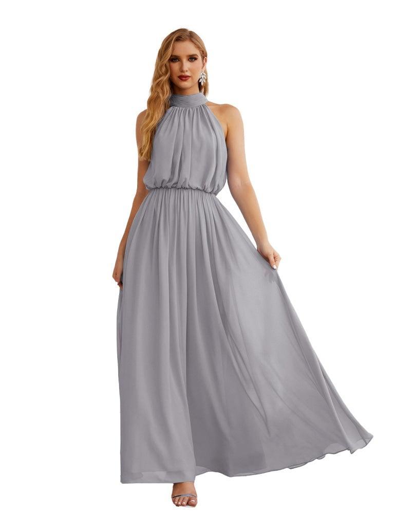 Baoleely  High Neck Chiffon Bridesmaid Dresses Long Evening Dresses Formal Evening Party Prom Gowns 28027