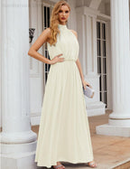 Baoleely  High Neck Chiffon Bridesmaid Dresses Long Evening Dresses Formal Evening Party Prom Gowns 28027