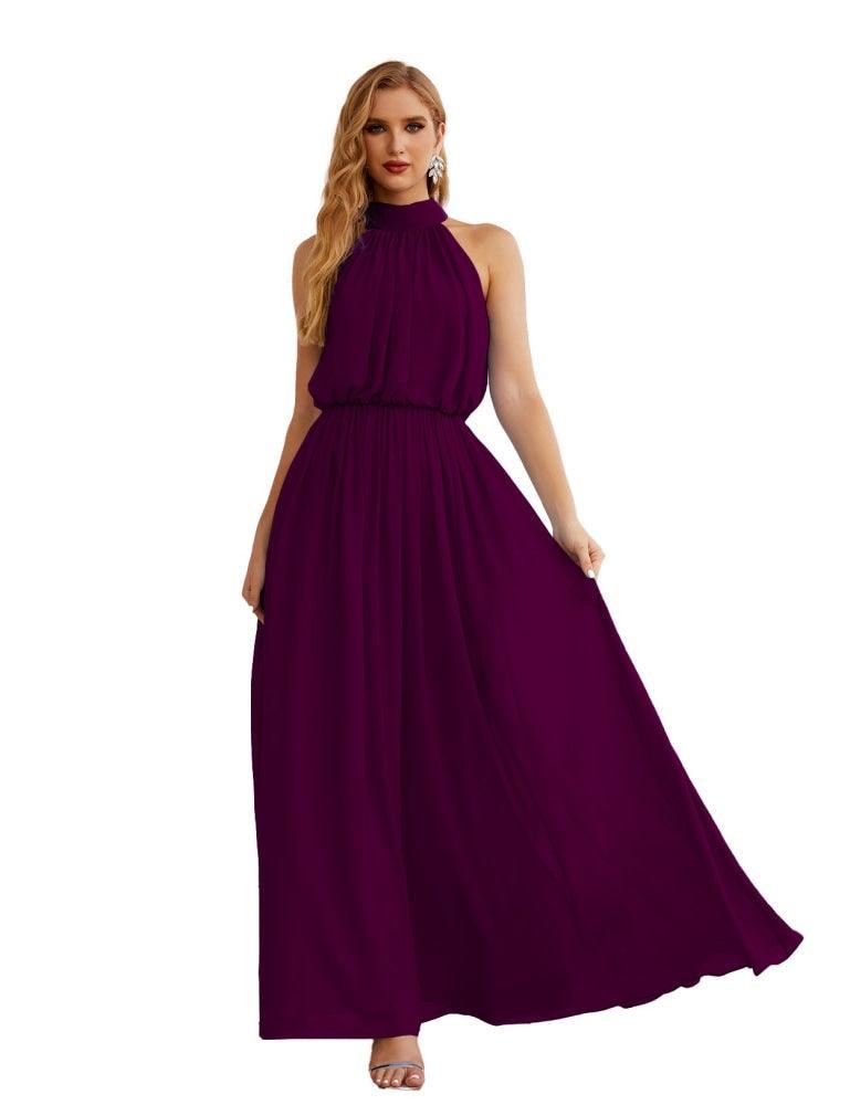 Baoleely  High Neck Chiffon Bridesmaid Dresses Long Evening Dresses Formal Evening Party Prom Gowns 28027