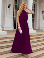 Baoleely  High Neck Chiffon Bridesmaid Dresses Long Evening Dresses Formal Evening Party Prom Gowns 28027