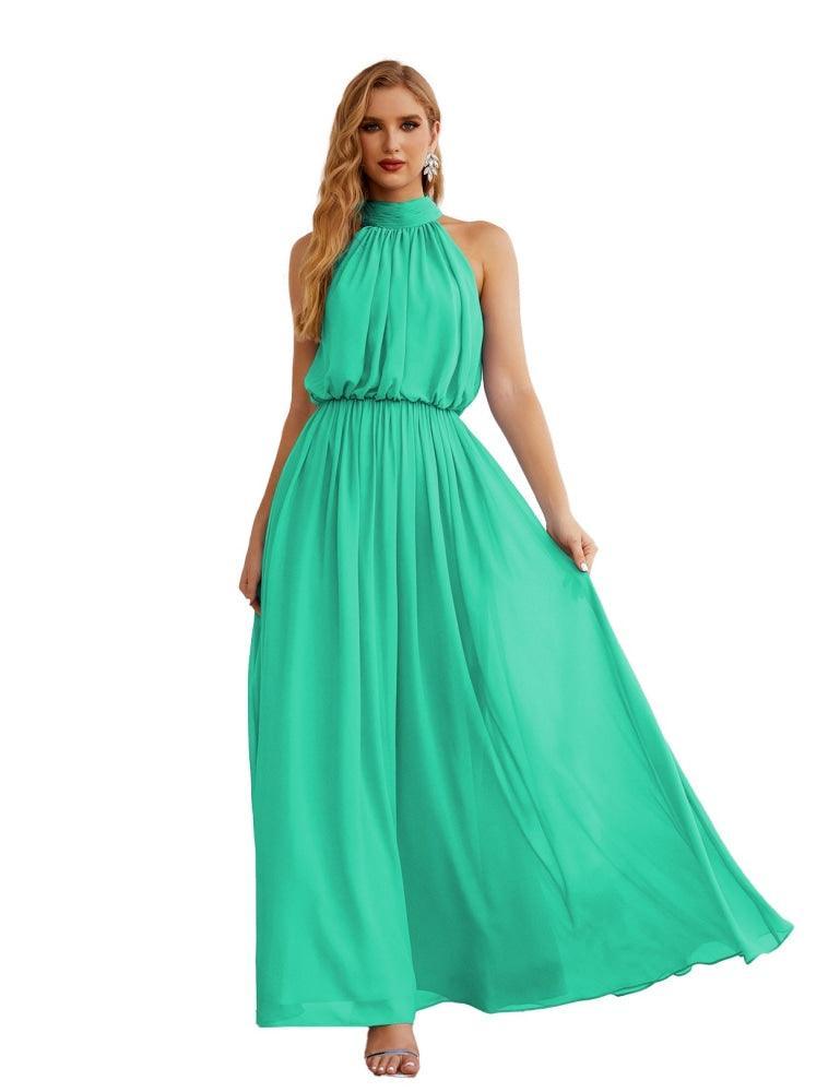 Baoleely  High Neck Chiffon Bridesmaid Dresses Long Evening Dresses Formal Evening Party Prom Gowns 28027