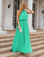Baoleely  High Neck Chiffon Bridesmaid Dresses Long Evening Dresses Formal Evening Party Prom Gowns 28027