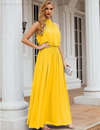 Baoleely  High Neck Chiffon Bridesmaid Dresses Long Evening Dresses Formal Evening Party Prom Gowns 28027