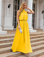 Baoleely  High Neck Chiffon Bridesmaid Dresses Long Evening Dresses Formal Evening Party Prom Gowns 28027