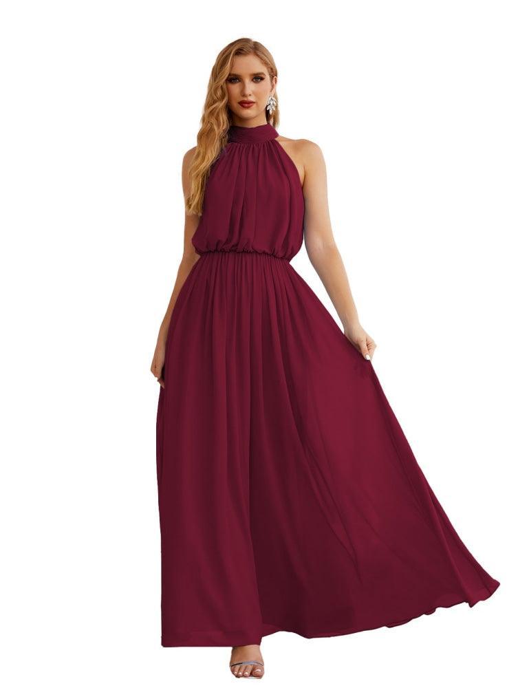 Baoleely  High Neck Chiffon Bridesmaid Dresses Long Evening Dresses Formal Evening Party Prom Gowns 28027