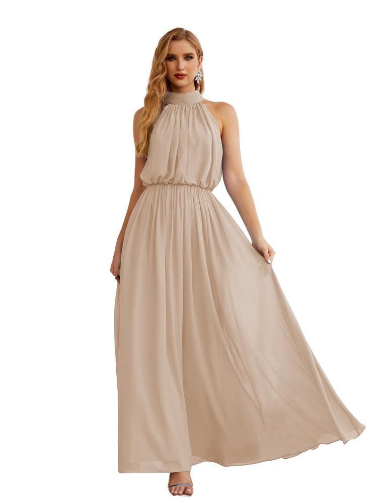 Baoleely  High Neck Chiffon Bridesmaid Dresses Long Evening Dresses Formal Evening Party Prom Gowns 28027