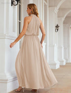 Baoleely  High Neck Chiffon Bridesmaid Dresses Long Evening Dresses Formal Evening Party Prom Gowns 28027