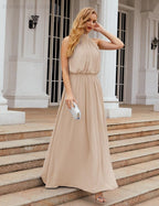 Baoleely  High Neck Chiffon Bridesmaid Dresses Long Evening Dresses Formal Evening Party Prom Gowns 28027