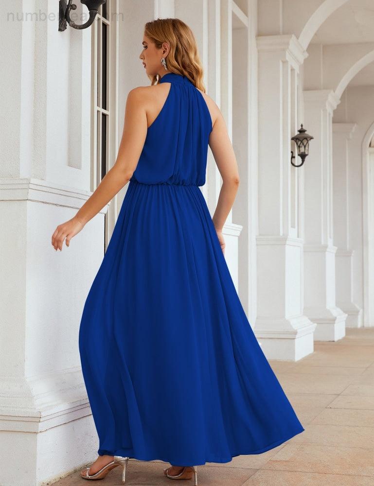 Baoleely  High Neck Chiffon Bridesmaid Dresses Long Evening Dresses Formal Evening Party Prom Gowns 28027