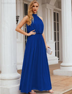 Baoleely  High Neck Chiffon Bridesmaid Dresses Long Evening Dresses Formal Evening Party Prom Gowns 28027
