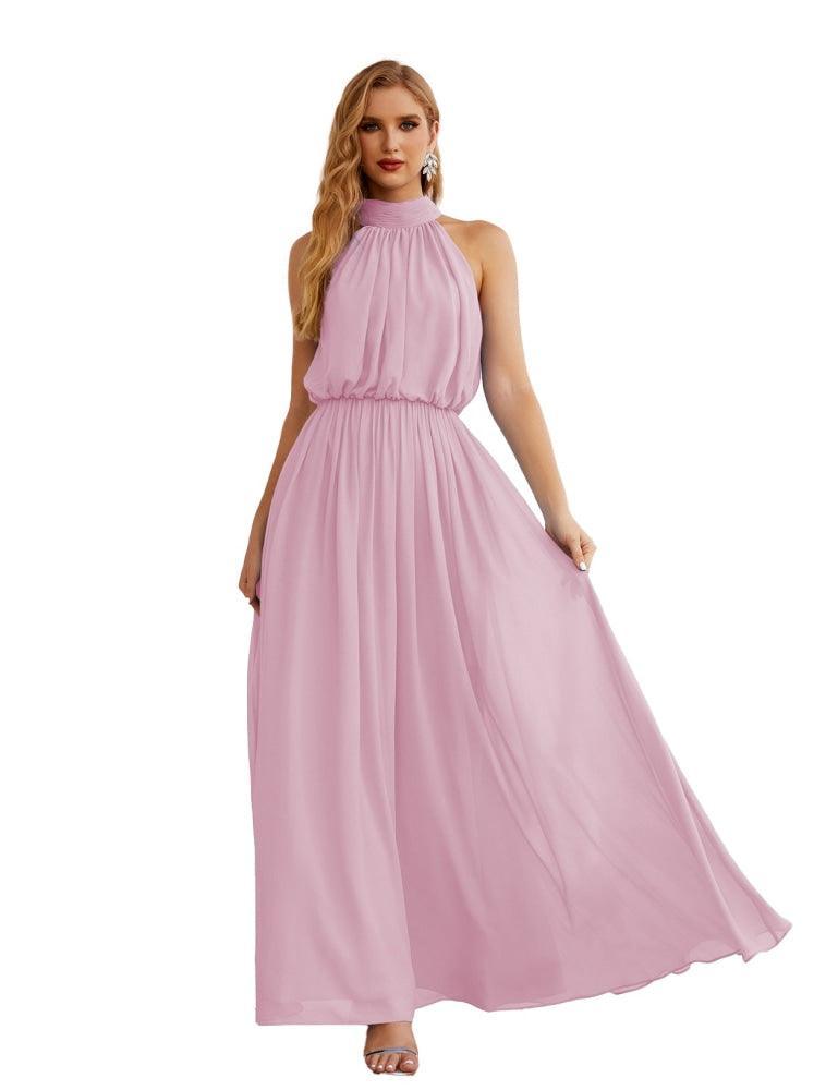 Baoleely  High Neck Chiffon Bridesmaid Dresses Long Evening Dresses Formal Evening Party Prom Gowns 28027