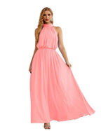 Baoleely  High Neck Chiffon Bridesmaid Dresses Long Evening Dresses Formal Evening Party Prom Gowns 28027