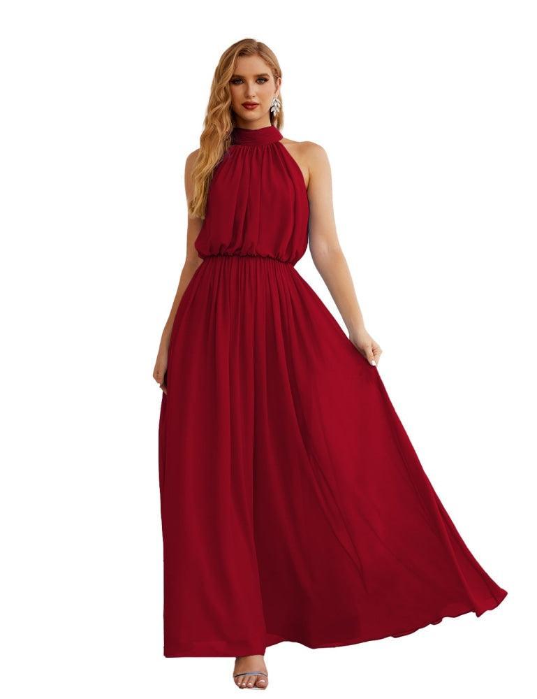 Baoleely  High Neck Chiffon Bridesmaid Dresses Long Evening Dresses Formal Evening Party Prom Gowns 28027