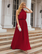Baoleely  High Neck Chiffon Bridesmaid Dresses Long Evening Dresses Formal Evening Party Prom Gowns 28027