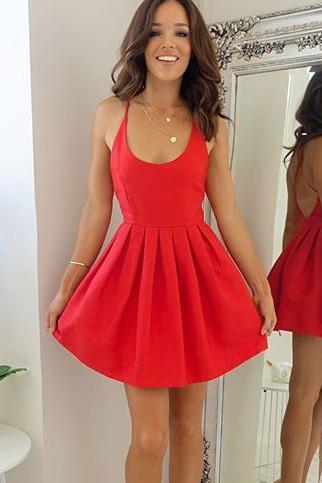 Robes de bal courtes en satin simple dos nu, robes de soirée courtes 