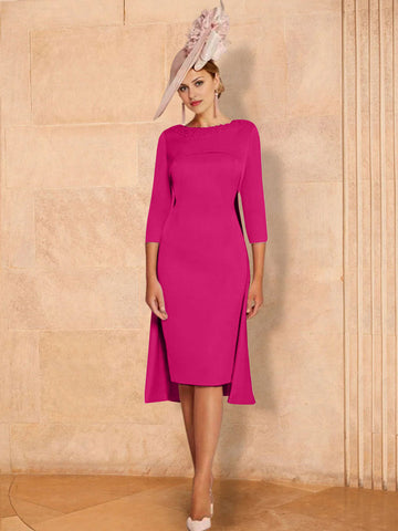 Sheath/Column Long Sleeves Mother of the Bride Dresses with Beading