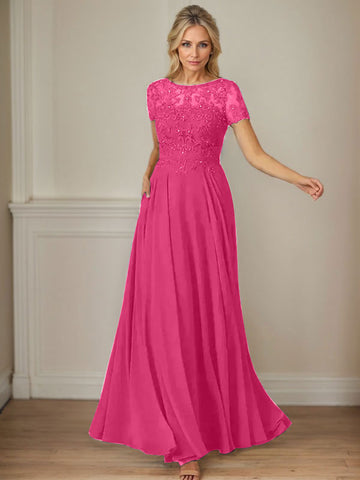 Dark Navy A-Line Boatneck Sequins Chiffon Dress