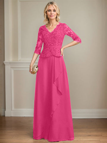 Vestido de novia de corte línea A, escote en V, largo hasta el suelo, de gasa de encaje con volantes en cascada y lentejuelas. 