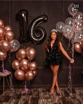 Vestido de fiesta de bienvenida negro con lentejuelas corte en A, vestido de fiesta de cumpleaños negro Y4601