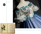Vestido de gala largo para fiesta de quinceañera, vestido de noche, encantador vestido de graduación, vestido de graduación floral hecho a mano S4837