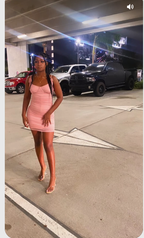 Vestido rosa sin mangas con tirantes finos, vestido sexy rosa para fiesta de bienvenida Y835