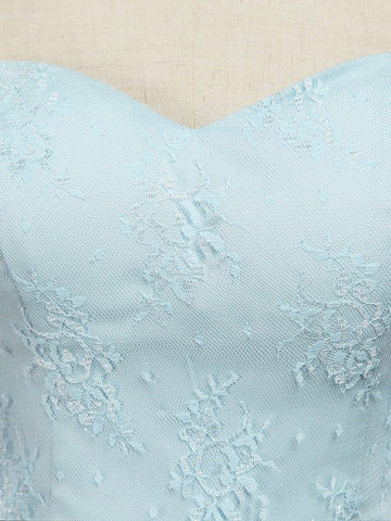 Convertible A-Line Tulle match Lace Floor Length Bridesmaid Dress Sweetheart Neck