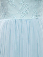 Convertible A-Line Tulle match Lace Floor Length Bridesmaid Dress Sweetheart Neck