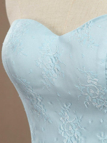 Convertible A-Line Tulle match Lace Floor Length Bridesmaid Dress Sweetheart Neck