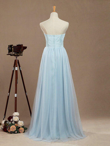 Convertible A-Line Tulle match Lace Floor Length Bridesmaid Dress Sweetheart Neck