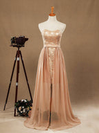 Robe de cocktail bustier fourreau Baoleely, robe de bal courte en dentelle, longue en mousseline de soie, à rabat 