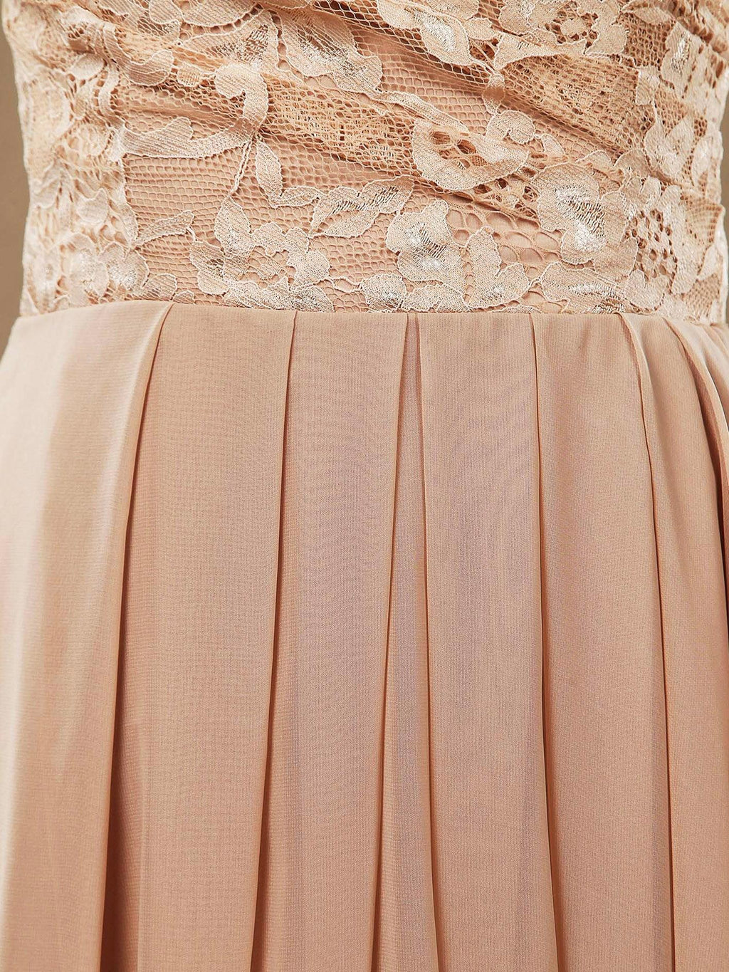 Vestidos de dama de honor de gasa con encaje, corte A, largo hasta el suelo, escote corazón, sin tirantes 