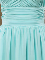 Baoleely Chiffon Floor Length Prom Dresses A-Line Halter Open Back Pleats
